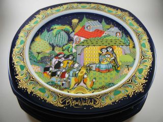 Set Of 6 Bjorn Wiinblad Christmas Carols On Porcelain Plates Rosenthal Studio photo