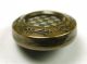 Antique Glass In Metal Button Victorian Drum W/ Women Pattern Design Buttons photo 1