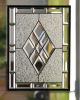 Beveled Diamonds V Large Clear Stained Glass Window Panel With Faceted Bevels 1940-Now photo 2
