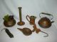 Old 18th - 19th Century Hand Wrought Copper Complete Betty Oil Lamp Pennsylvania?? Primitives photo 10