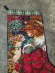 Vintage Hand Crafted Cross Stitched Dog & Cat Stocking - Lrg S - Needelpoint - 5 Primitives photo 2