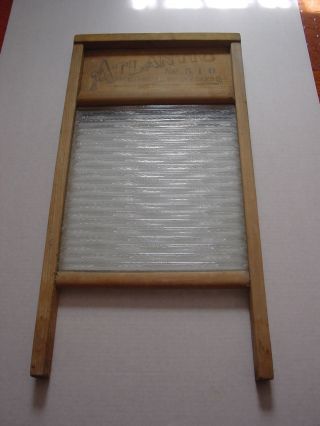 Atlantic National Glass Washboard No.  510 Chicago Memphis Saginaw 12.  5 