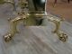 A Pair Of Polished Brass Federal Style Antique Andirons Metalware photo 3