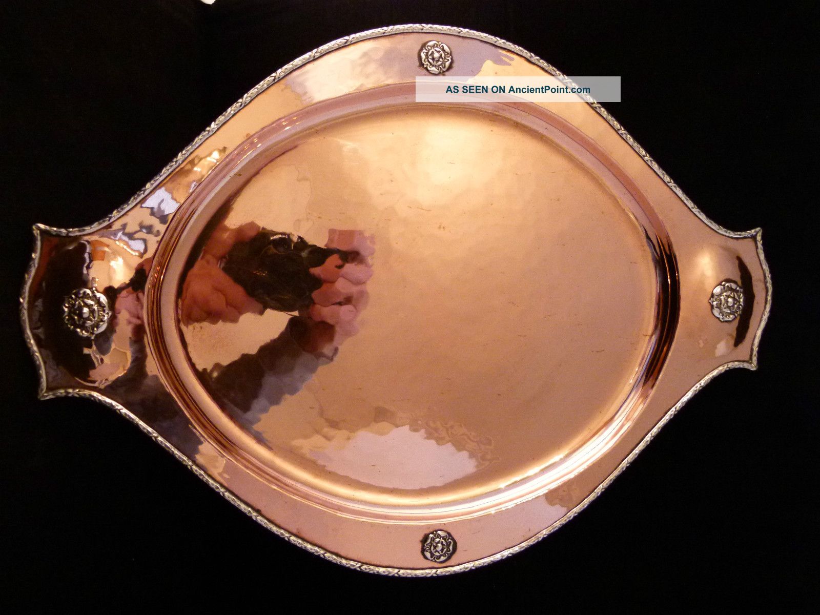 Stunning A E Jones Hand Planished Copper & Silver Arts And Crafts Tray. Arts & Crafts Movement photo