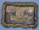 Antique Chinese Dragon Junk Music Musician Copper Tray Utensil Metalware photo 1