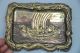 Antique Chinese Dragon Junk Music Musician Copper Tray Utensil Metalware photo 7
