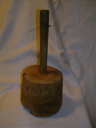 Primitive Masher Mallet Pestle Wood Knot Unusual Really Cool photo