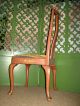 Hollywood Regency Queen Anne Polychrome Decorated Occasional Side Dining Chair Post-1950 photo 1