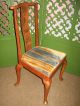 Hollywood Regency Queen Anne Polychrome Decorated Occasional Side Dining Chair Post-1950 photo 4