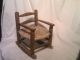 Antique Hand Made,  Wood Child ' S Baby Or Doll Chair Cane Rocking Chair 1800-1899 photo 1