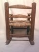 Antique Hand Made,  Wood Child ' S Baby Or Doll Chair Cane Rocking Chair 1800-1899 photo 2