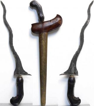 Antique 5 Luk Kris Keris Hanuman Kriss Tribal War Sword Indonesia Java Blade Art photo