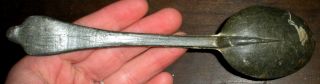 Antique C1760 Rat Tail American Pewter Spoon Unfinished Blacksmith Musueum Vafo photo