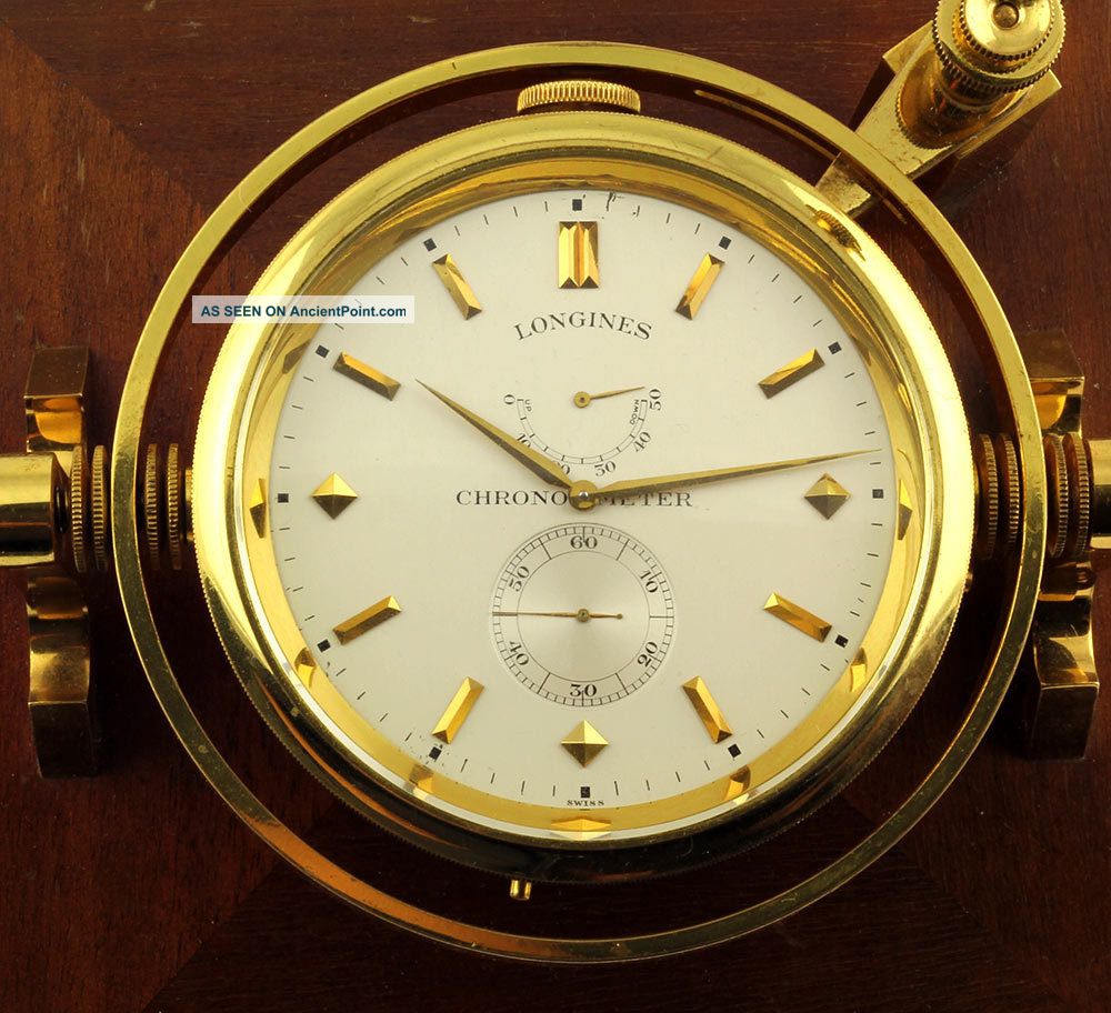 Longines Unusual 2 - Day Display Deck Watch Up And Down Chronometer Rare Clocks photo