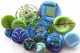 Buttons Mix Vintage & New Glass Metal Rhinestones. .  Green & Blue Gold Buttons photo 4
