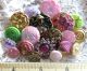 Buttons Mix Vintage & New Glass Metal Rhinestones Pinks Lavender Green Buttons photo 2