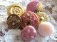 Buttons Mix Vintage & New Glass Metal Rhinestones Pinks Lavender Green Buttons photo 4