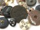 61 Antique Vintage Buttons Victorian Old Picture Fleck Silver Pearl Inlay Wood Buttons photo 2