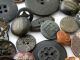 61 Antique Vintage Buttons Victorian Old Picture Fleck Silver Pearl Inlay Wood Buttons photo 5