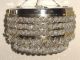 Old Bronze Crystal Czech Beaded Pair Ceiling Sconces 8 
