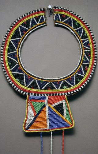 Maasai Traditional Vibrant Colorful Beaded Collar African Necklace Kenya Ethnix photo