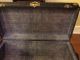 Vintage Antique Steamer Trunk Black With An Stamp 1900-1950 photo 3