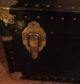 Vintage Antique Steamer Trunk Black With An Stamp 1900-1950 photo 7