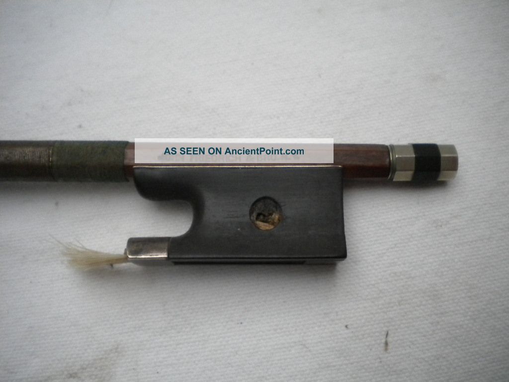 Old/antique Violin Bow Silver Mounted Frog 4/4 Branded John Friedrich&bro.  N.  Y. String photo