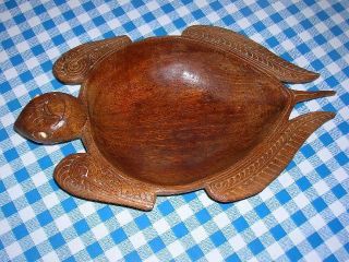 Tribal Art Melanesian Papua New Guinea Trobriand Islands Wooden Turtle Bowl photo