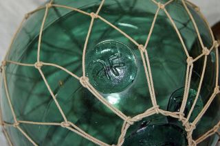 Large Antique Nautical Af Maritime Buoy Hand Blown Green Glass Pontil 10 