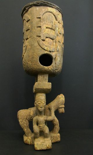 African Tribal Drum - - - - - - Baga,  Guinea (88 Centimetres / 34.  5 Inches Tall) photo