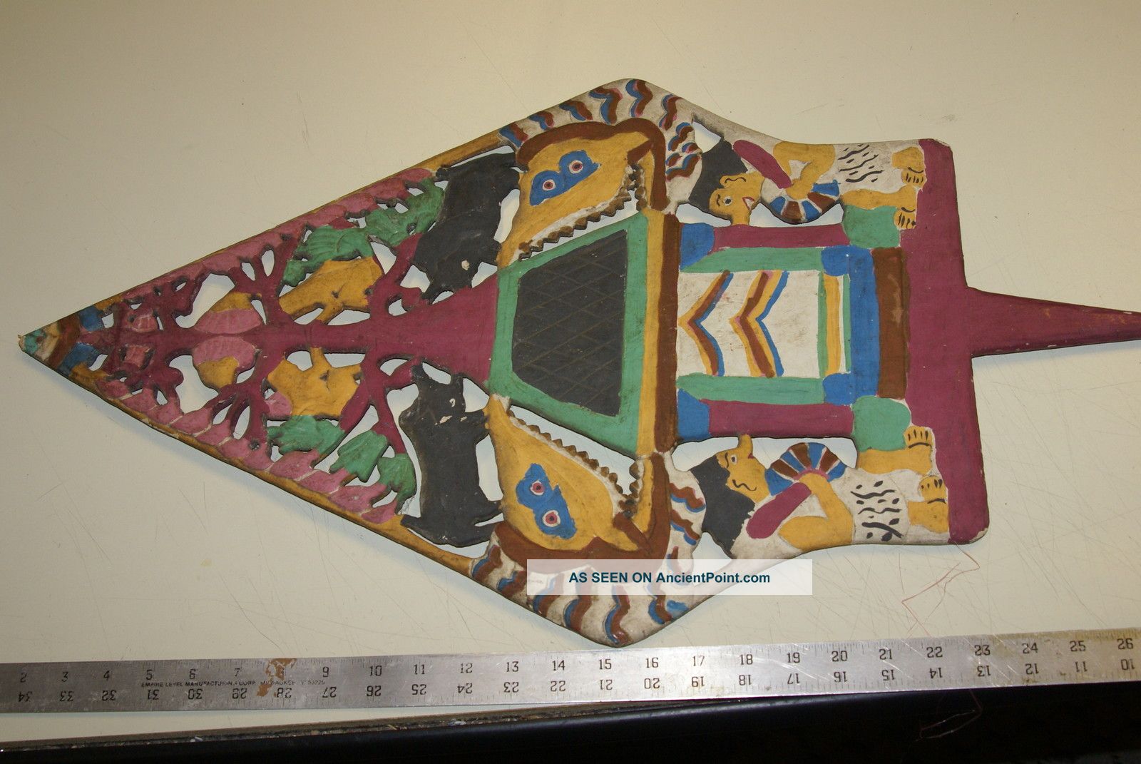Rare Authentic Old Theater Shadow Puppet Wayang Klitik Karucil Gunungan Fan Java Pacific Islands & Oceania photo