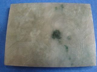 Antique Chinese Hand Carved Jade Plaque Statue photo