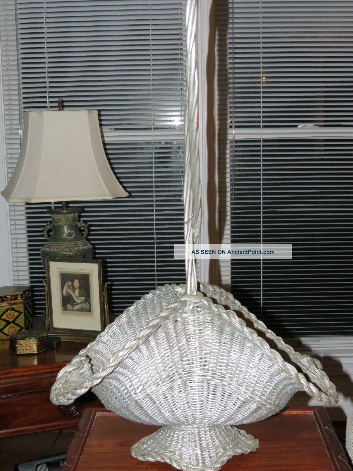 Rare Victorian Wicker Wedding Flower Floral Basket