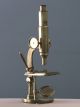 Unsigned English Antique Brass Microscope W/round Base & Varley Lever Stage 1860 Microscopes & Lab Equipment photo 4
