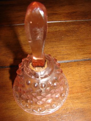 Vintage Hobnel Glass Bell Pinkish With Ringer photo