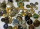 Huge Lot Vintage Buttons Glass Silver Quarter Metal Wood Antique Rare Military Buttons photo 9