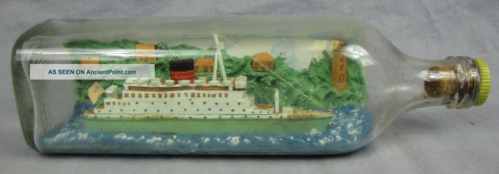 Folk Art Ship In A Bottle Caronia - Cunard White Star Cruise Ship Folk Art photo