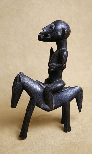 Senufo Diviner ' S Equestrian Figure Horse Rider Statue African Art Burkina Faso photo
