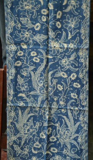 Vintage Indonesie Kain Batik Tulis Fabric Textile Wax Dye Shawl Selendang Fa03 photo