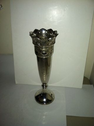 Antique Wallace Bros Brothers Silver Plated Vase Shabby Chic V10160 Nouveau Deco photo