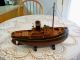 Large Vintage Model Tug Boat,  Wood & Metal Construction,  Detailed,  Rustic Model Ships photo 1
