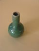 Old Estate Vase Green Chinese Monochrome Porcelain Bottle Jar Crackle Ware Glaze Vases photo 2
