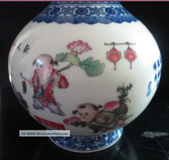 China Jingdezhen Rapture Seven Boy Make Spring Vase / 9 - 17 Vases photo