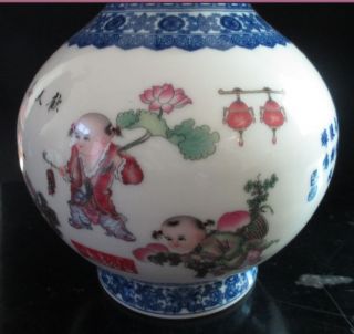 China Jingdezhen Rapture Seven Boy Make Spring Vase / 9 - 17 photo