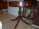 Vintage Leather Top Drum Table With Metal Claw Feet 1900-1950 photo 9