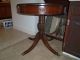 Vintage Leather Top Drum Table With Metal Claw Feet 1900-1950 photo 11