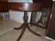 Vintage Leather Top Drum Table With Metal Claw Feet 1900-1950 photo 4