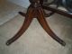 Vintage Leather Top Drum Table With Metal Claw Feet 1900-1950 photo 7