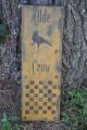 Mustard Yellow Wood Olde Crow Sign / Game Board Country Primitive Folk Art Primitives photo 1